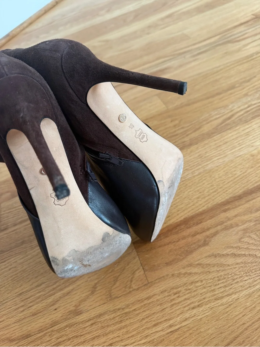 Charles David suede ankle booties brown size 8.5